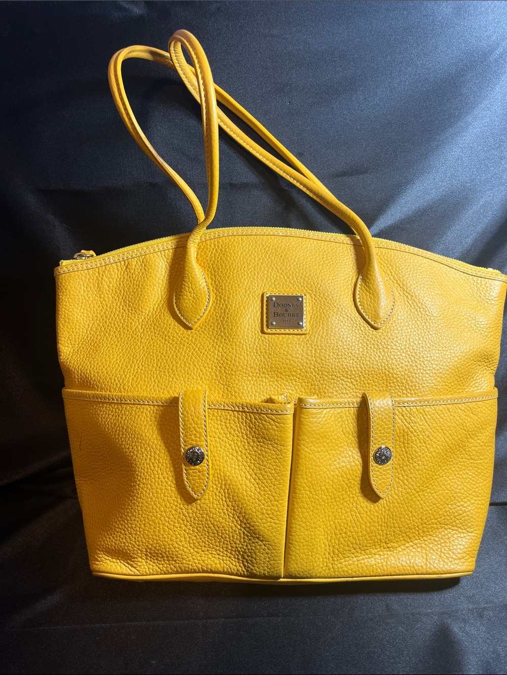 Dooney & Bourke Bright Yellow Pebbled Leather Tote